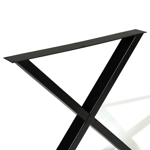 ID MARKET - Lot de 2 pieds de table forme X 72x73 cm noir design industriel - large