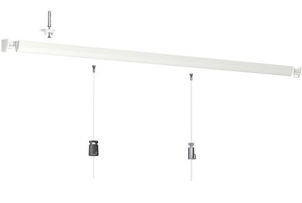 ARTITEQ - Cimaise Plafond Click Up Rail 200cm + clips + vis & chevilles multimatériaux - Cimaise Tableau Artiteq Blanc mat à peindre - large