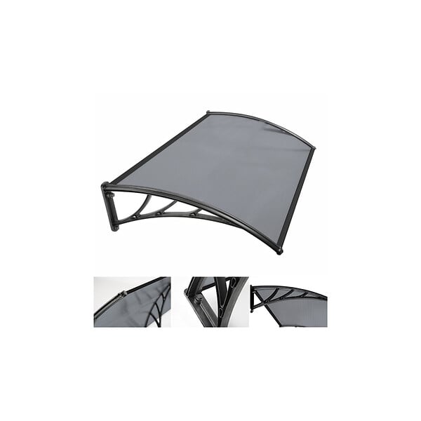 ID MARKET - Auvent de porte marquise d'accueil 80 x 120 CM teinté - large