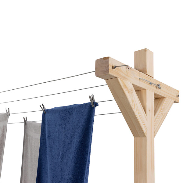 ID MARKET - Etendoir à linge extérieur MADERA capacité 12M en bois - large