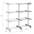 ID MARKET - Séchoir à linge vertical pliable et extensible 3 niveaux MAXI capacité 40M inox et gris - vignette