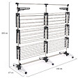 ID MARKET - Séchoir à linge vertical pliable 3 niveaux SUPRA capacité 50M avec tringle télescopique blanc et gris - vignette