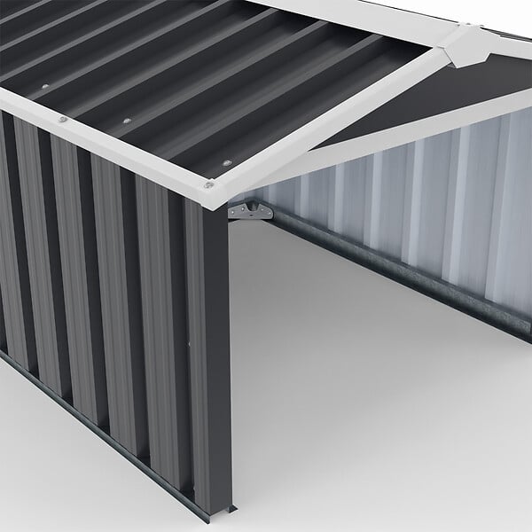 ID MARKET - Garage pour robot tondeuse toit à 2 pentes métal gris anthracite 86 x 98 x 62 cm - large