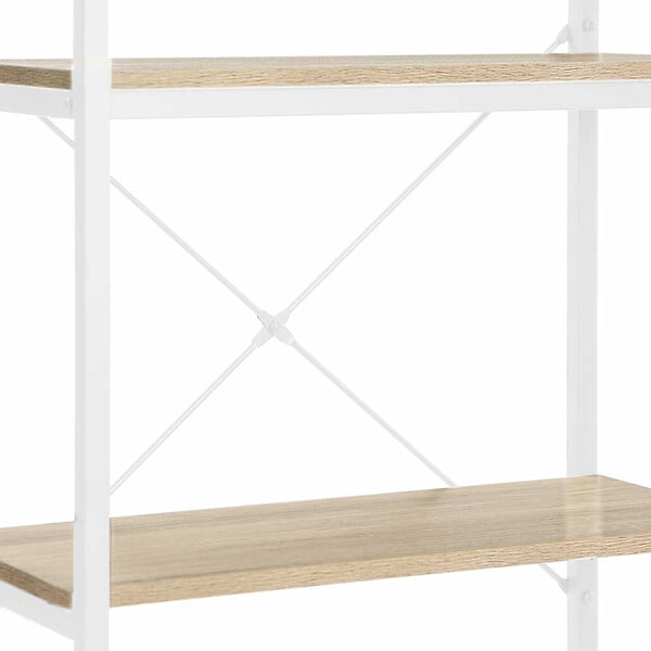 ID MARKET - Etagère 5 niveaux DETROIT design industriel bois et métal blanc 170 cm - large