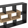 ID MARKET - Etagère murale COLETTE avec 8 compartiments noir et effet bois - vignette