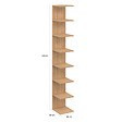 ID MARKET - Etagère murale suspendue double position CHIARA 8 étagères façon hêtre 190 cm - vignette