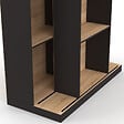 ID MARKET - Bibliothèque coulissante ALPHONSE 5 niveaux 15 niches bois et noir - vignette