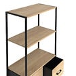 ID MARKET - Etagère 3 niveaux avec 4 tiroirs en tissu UTAH 120 cm meuble de rangement design industriel - vignette