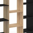 ID MARKET - Etagère bibliothèque COLETTE avec 11 compartiments noir et effet bois 143 cm - vignette