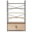 ID MARKET - Etagère XL 5 niveaux avec placard DETROIT design industriel 170 CM - vignette