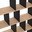 ID MARKET - Etagère bibliothèque JENA 4 niveaux noir et effet bois 143 cm - vignette