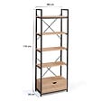 ID MARKET - Etagère 5 niveaux avec tiroir DETROIT design industriel 170 cm - vignette