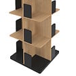 ID MARKET - Etagère bibliothèque rotative 4 niveaux RAPHA noir et effet bois - vignette