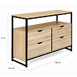 ID MARKET - Commode 4 tiroirs DETROIT 110 cm design industriel avec étagère - vignette