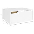 ID MARKET - Lot de 2 tables de chevet murales HELSINKI scandinaves 1 tiroir étagère suspendue blanc - vignette