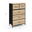ID MARKET - Chiffonnier 5 tiroirs en tissu UTAH 60 cm commode semainier design industriel - vignette