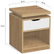 ID MARKET - Lot de 2 tables de chevet LUNA à LEDS 1 tiroir avec niche hêtre et blanc - vignette