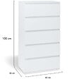 ID MARKET - Chiffonnier 5 tiroirs TOMI 60 cm commode semainier bois blanc - vignette