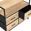 ID MARKET - Commode 4 tiroirs en tissu UTAH 80 cm meuble de rangement design industriel - vignette