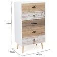 ID MARKET - Chiffonnier 5 tiroirs BAHIA 60x40x110 cm commode semainier design scandinave - vignette