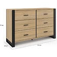 ID MARKET - Commode 6 tiroirs ONYX 115 cm bois et noir - vignette