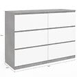 ID MARKET - Commode 6 tiroirs TOMI 110 cm blanc et effet béton - vignette