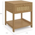 ID MARKET - Lot de 2 tables de chevet HANAE vintage 1 tiroir avec tablette effet naturel cannage - vignette
