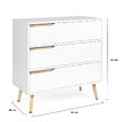 ID MARKET - Commode 3 tiroirs HELSINKI 80 cm scandinave blanc - vignette