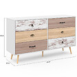 ID MARKET - Commode 6 tiroirs BAHIA XXL 140 cm scandinave - vignette