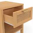 ID MARKET - Lot de 2 tables de chevet EDHEN 1 tiroir avec niche cannage et bois - vignette