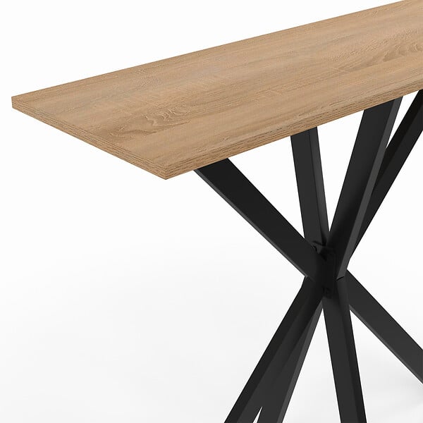 ID MARKET - Console ALIX pied araignée bois et noir - large