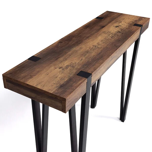 ID MARKET - Console AUSTRIA bois pied épingle - large