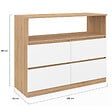 ID MARKET - Commode 4 tiroirs TOMI 100 cm avec niche façon hêtre et blanc - vignette