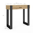 ID MARKET - Console 1 tiroir PHOENIX bois et noir - vignette