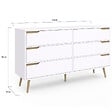 ID MARKET - Commode 6 tiroirs HELSINKI XXL 140 cm scandinave blanc - vignette