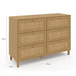 ID MARKET - Commode 6 tiroirs HANAE 115 cm effet naturel cannage - vignette
