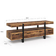 ID MARKET - Meuble TV 140 cm AUSTRIA avec tiroirs bois pieds épingle - vignette