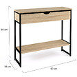 ID MARKET - Console 1 tiroir DETROIT 1 étagère design industriel - vignette