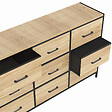 ID MARKET - Commode 9 tiroirs en tissu UTAH 115 cm meuble de rangement design industriel - vignette