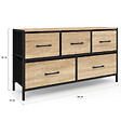 ID MARKET - Commode 5 tiroirs en tissu UTAH H.55 cm meuble de rangement design industriel - vignette