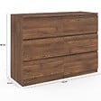 ID MARKET - Commode 6 tiroirs TOMI 110 cm effet noyer - vignette