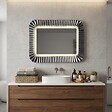 KIAMAMI VALENTINA - Miroir Avec Cadre En Verre Argenté, Lumière Led, Réversible 94X68 - vignette