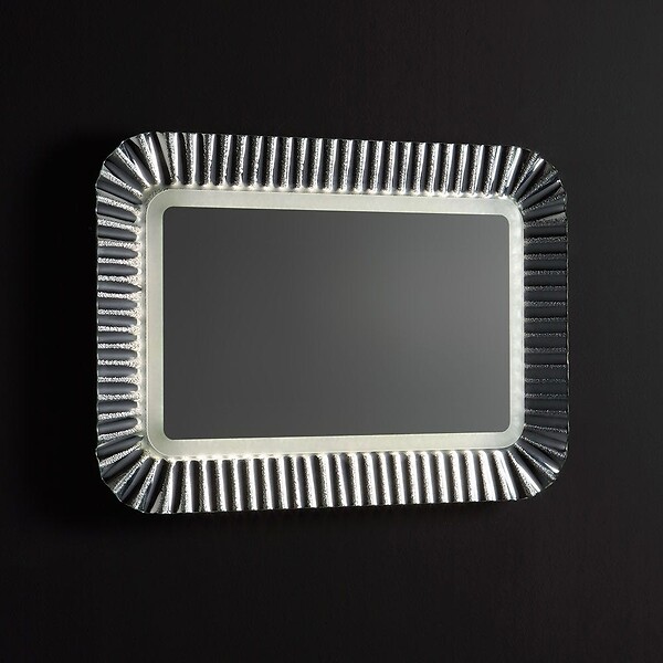 KIAMAMI VALENTINA - Miroir Avec Cadre En Verre Argenté, Lumière Led, Réversible 94X68 - large
