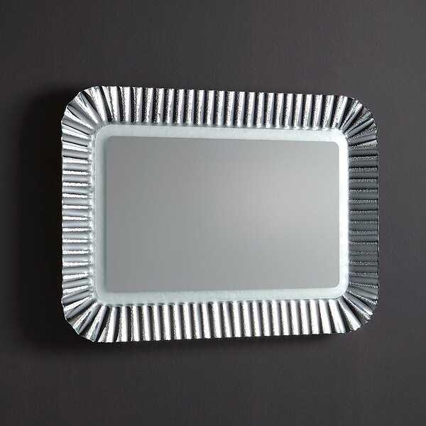 KIAMAMI VALENTINA - Miroir Avec Cadre En Verre Argenté, Lumière Led, Réversible 94X68 - large