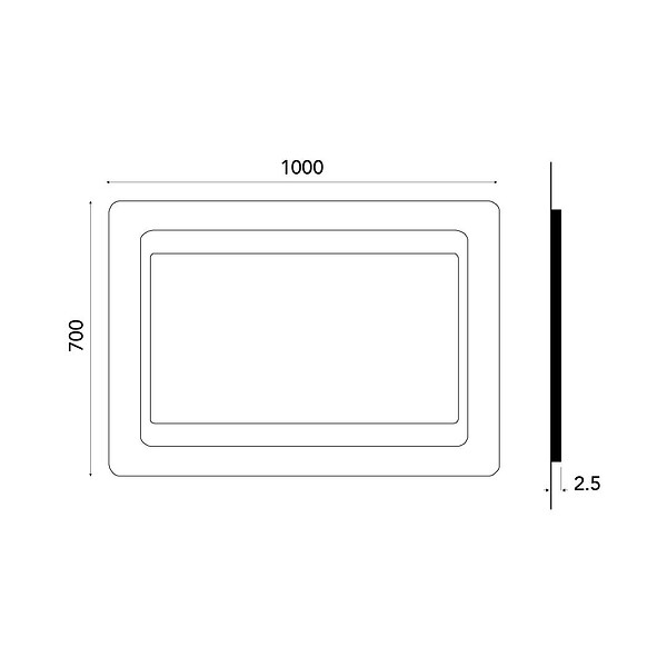 KIAMAMI VALENTINA - Miroir 100X70 De Salle De Bain Rétroéclairé Avec Led Réversible - large