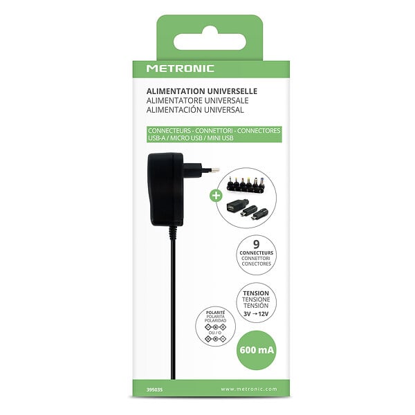 METRONIC - Alimentation universelle 600 mA+USB - large