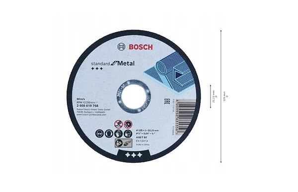 BOSCH - Disque à tronçonner droit standard pour métal - 125 x 1 x 22,23 mm - Seau de 100 pièces -  - 2608626116 - large