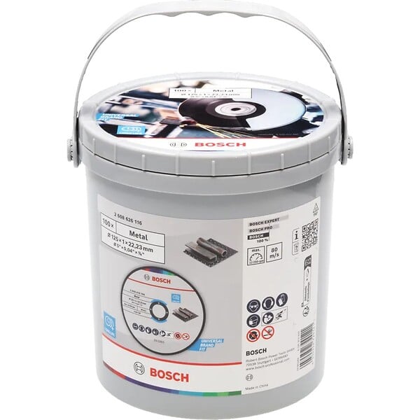 BOSCH - Disque à tronçonner droit standard pour métal - 125 x 1 x 22,23 mm - Seau de 100 pièces -  - 2608626116 - large