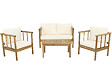HABITAT ET JARDIN - Salon de jardin en bois avec coussins inclus "Milano" - 4 places - Beige - vignette