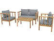 HABITAT ET JARDIN - Salon de jardin en bois avec coussins inclus "Milano" - 4 places - Gris - vignette